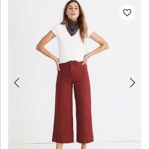 NWT Madewell Emmett Wide Leg Crops Tall